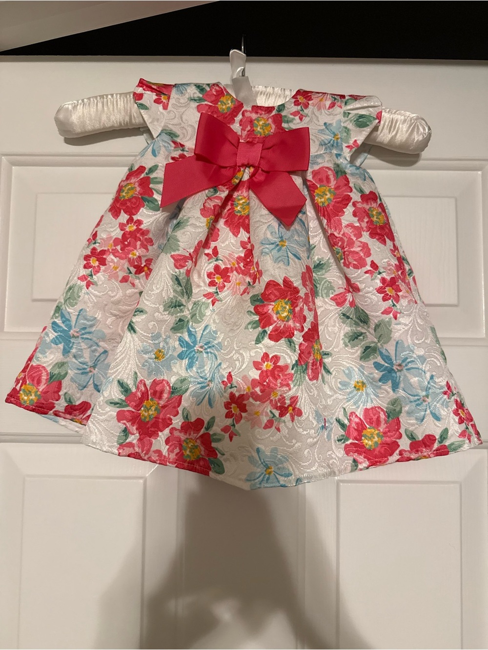 Bonnie Baby Floral Jacquard Party Dress Pink Bow Easter Wedding Formal 6-9M⁠